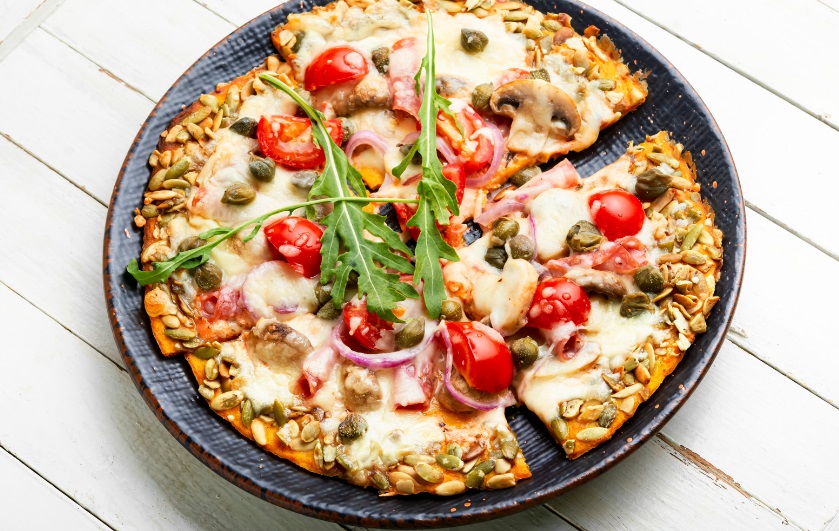 Pizza keto de berenjena